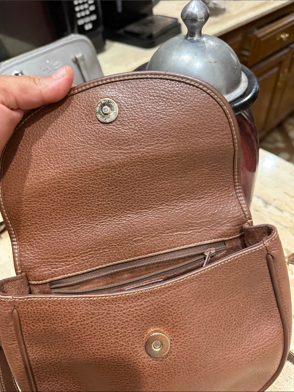 Gucci Brown Pebbled Leather Saddle Crossbody Bag - Picture 9 of 16